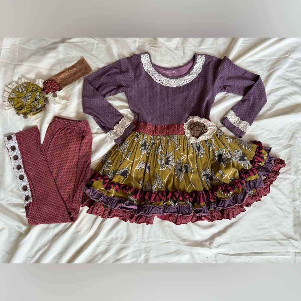 Mustard Pie tunic, headband, and leggings!!! Size 8